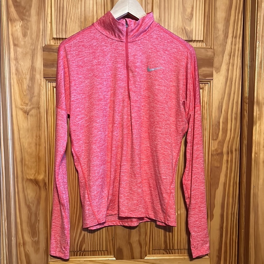 Nike DRI-FIT Running Women's Long Sleeve Tee- in heathered orange.